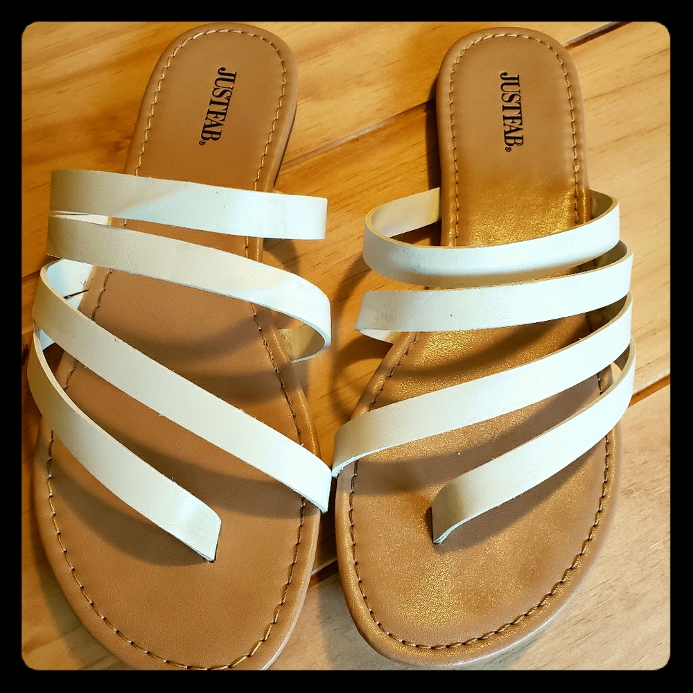 JustFab White Sandals